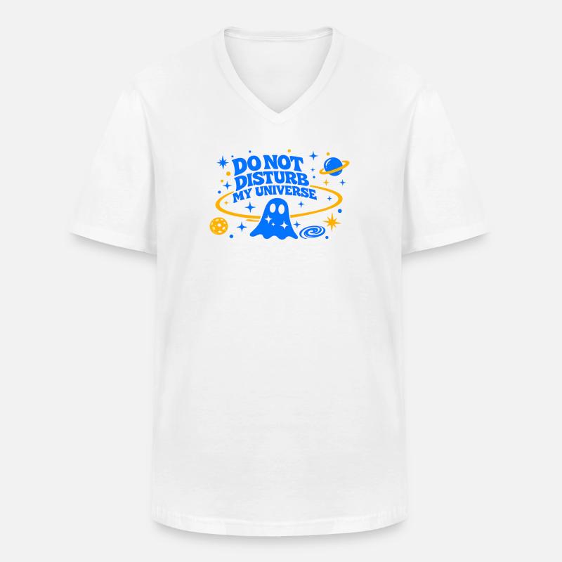 DO NOT DISTURB MY UNIVERSE - Männer-T-Shirt mit V-Ausschnitt - Weiß