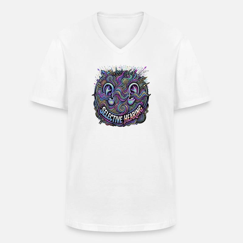 Selective Hearing - Männer-T-Shirt mit V-Ausschnitt - Weiß