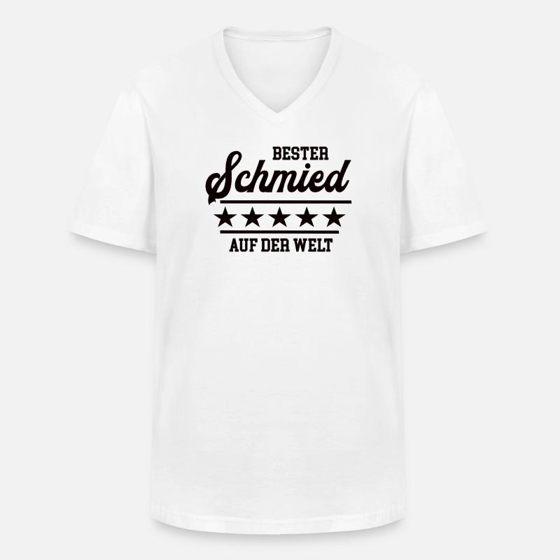 Schmied Bester Handwerker Schmiede Goldschmied - Männer-T-Shirt mit V-Ausschnitt - Weiß