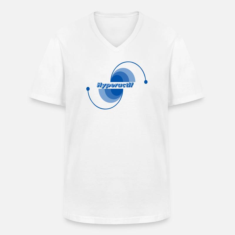 Hyperactive - Men's V-Neck T-Shirt - white