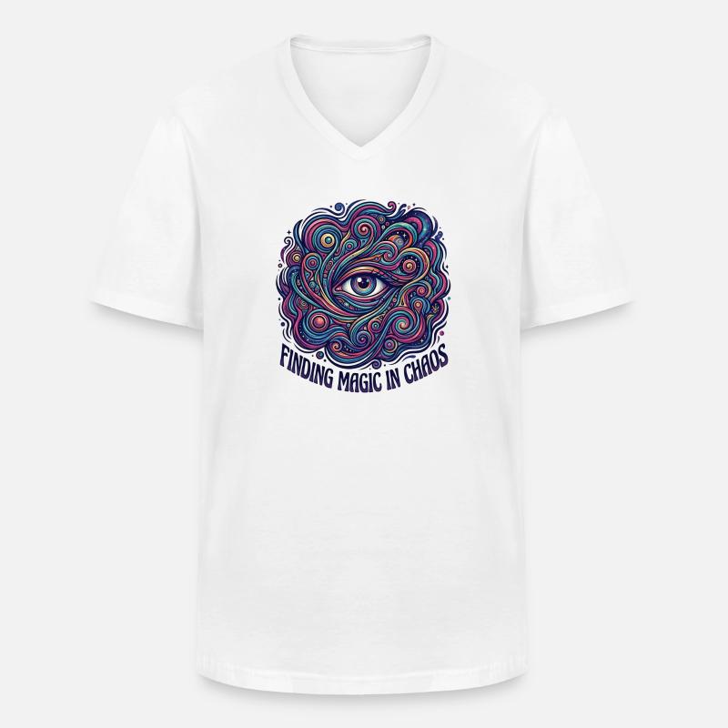 Magic Chaos - Männer-T-Shirt mit V-Ausschnitt - Weiß