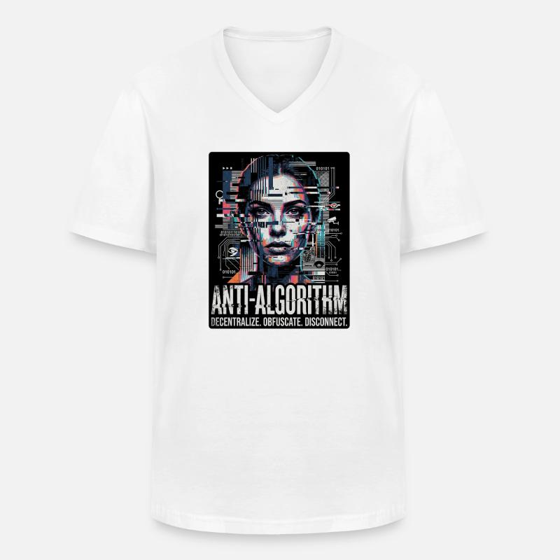 Anti Algorithm - Men's V-Neck T-Shirt - white