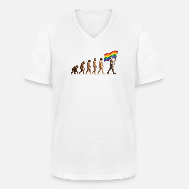 LGBTQ Pride Month - Pride Evolution - Men's V-Neck T-Shirt - white