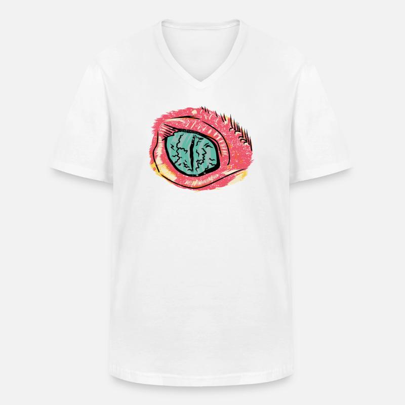 Bindehautentzündung im Pop-Art-Stil - Männer-T-Shirt mit V-Ausschnitt - Weiß