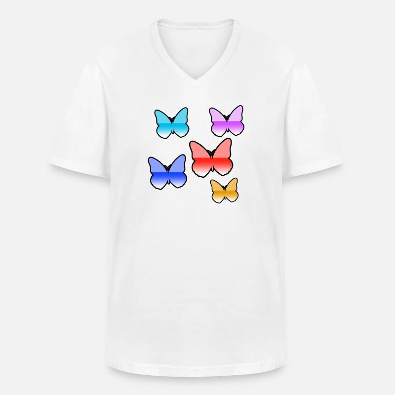 Schmetterlinge - Männer-T-Shirt mit V-Ausschnitt - Weiß