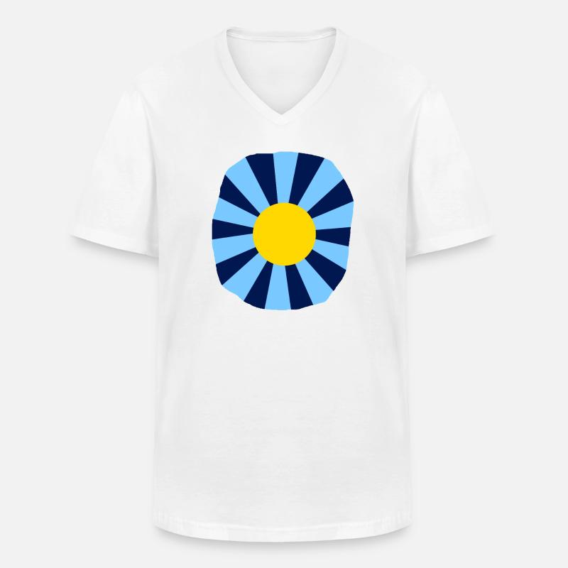 Psychedelische Blume - Männer-T-Shirt mit V-Ausschnitt - Weiß