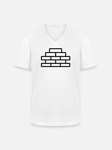 brick - Men's V-Neck T-Shirt - white