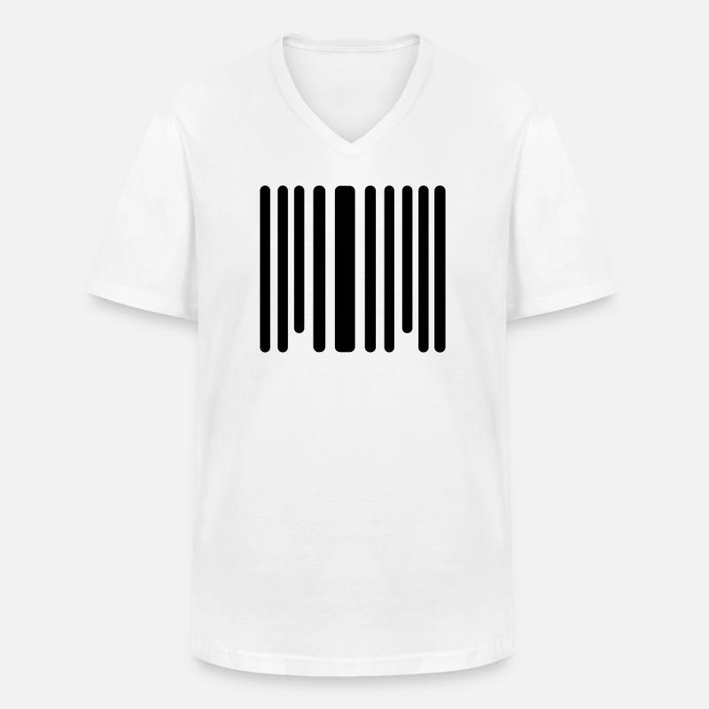 Barcode - Männer-T-Shirt mit V-Ausschnitt - Weiß