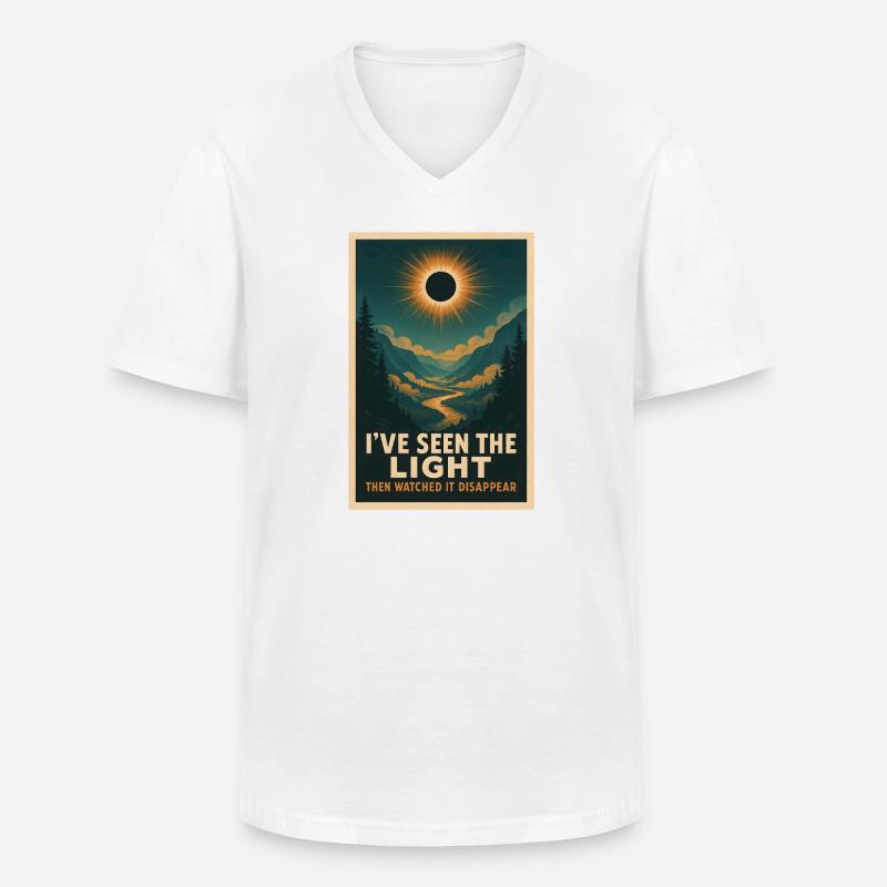 Light Disappears | Eclipse - Men's V-Neck T-Shirt - white