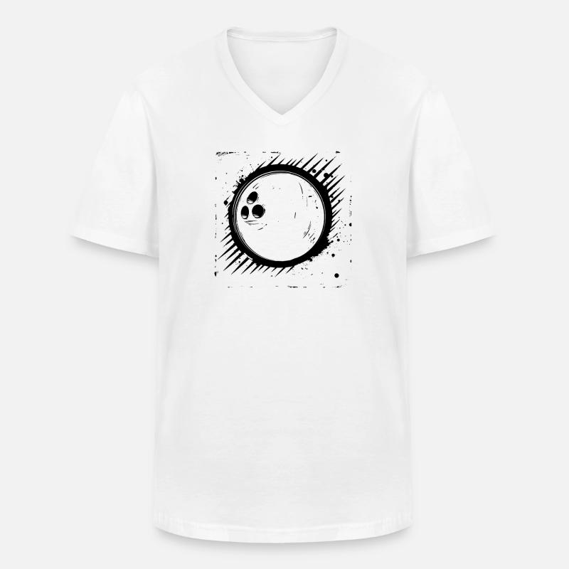 Bowlingkugel Grafik - Männer-T-Shirt mit V-Ausschnitt - Weiß