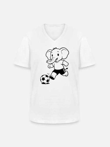 elephant football - Men's V-Neck T-Shirt - white