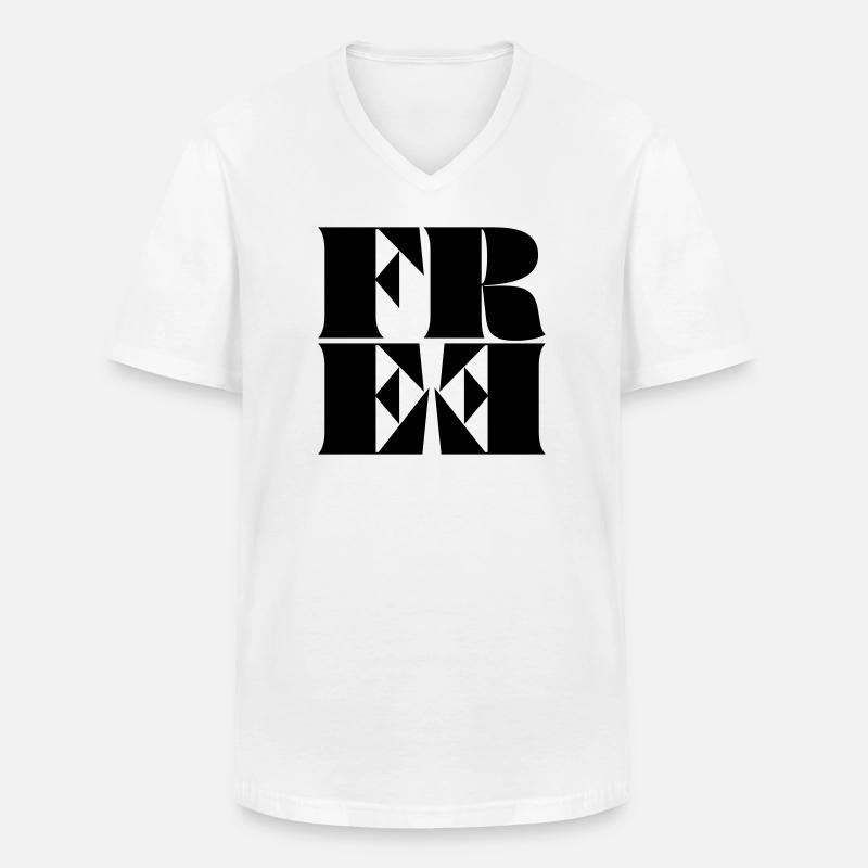 FREE - Männer-T-Shirt mit V-Ausschnitt - Weiß