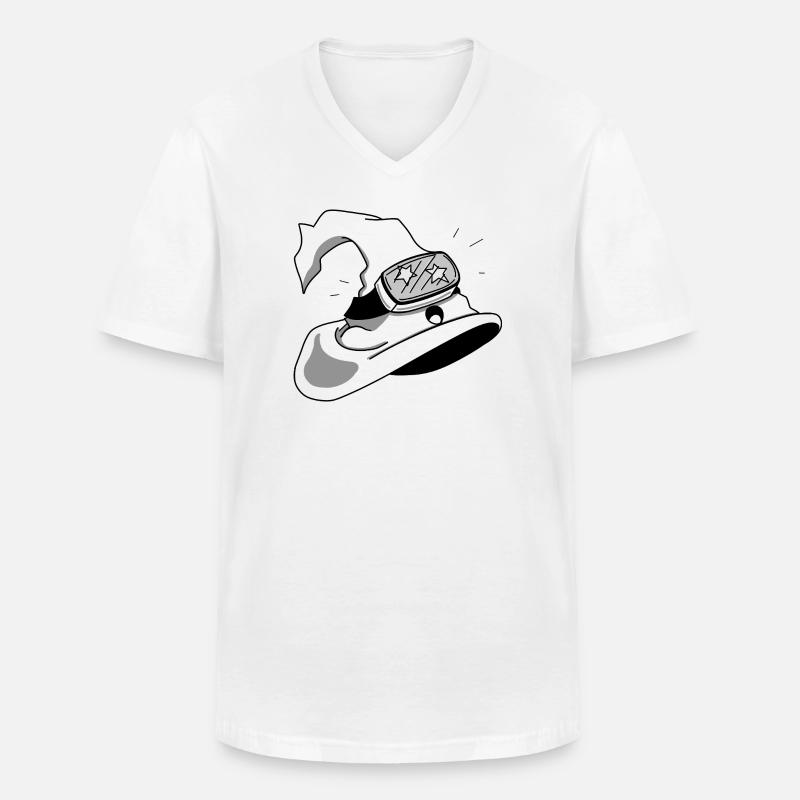 Future Hat - Männer-T-Shirt mit V-Ausschnitt - Weiß