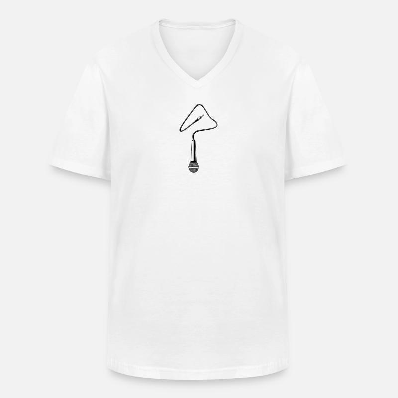 micro - T-shirt col V Homme - blanc