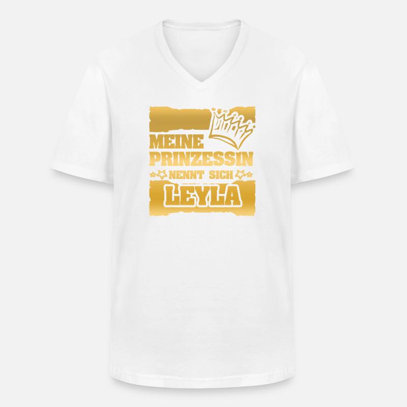 Spruch Leyla - Männer-T-Shirt mit V-Ausschnitt - Weiß