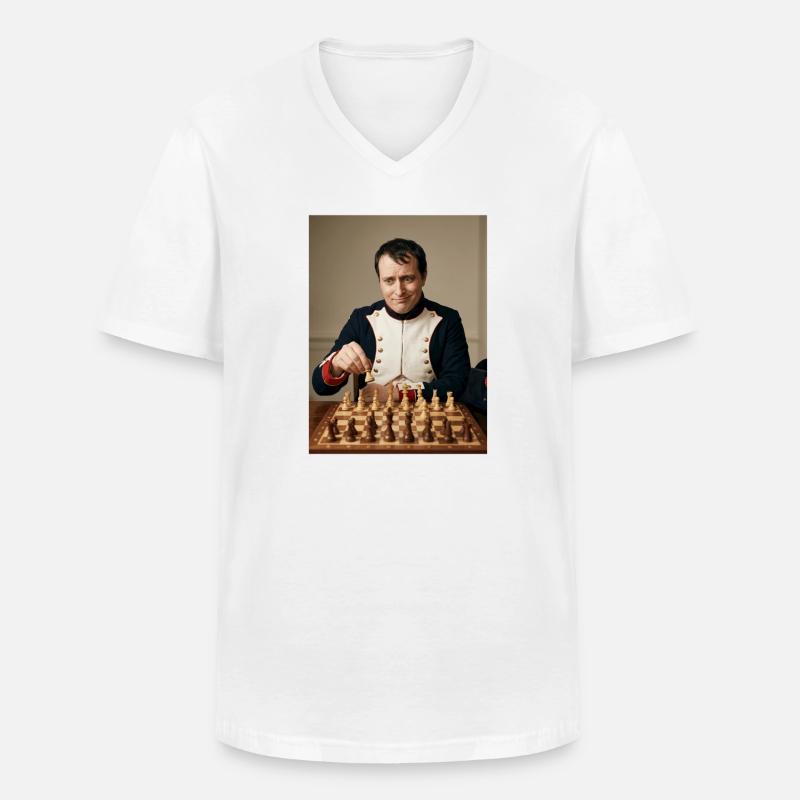Napoleon spielt Schach. - Männer-T-Shirt mit V-Ausschnitt - Weiß