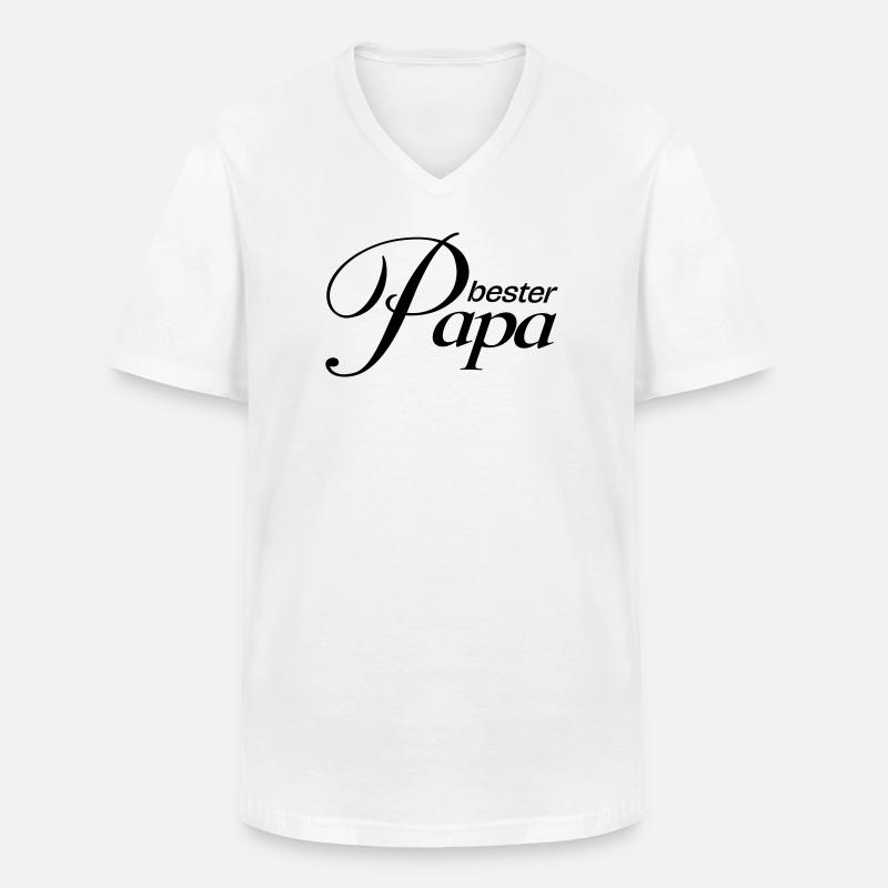 Bester Papa! - Männer-T-Shirt mit V-Ausschnitt - Weiß