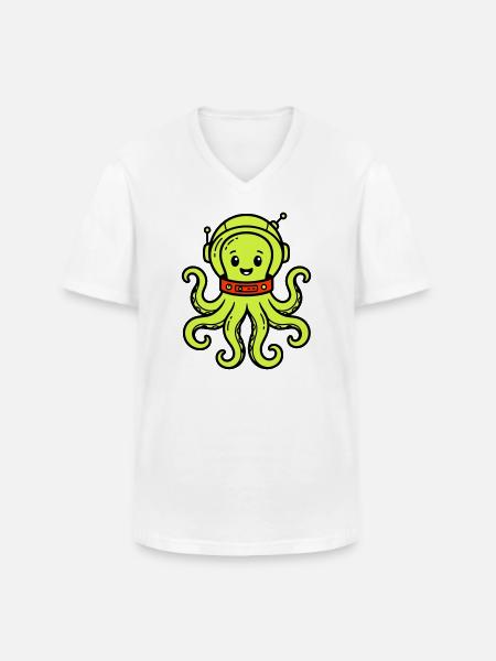Extraterrestre mignon - T-shirt col V Homme - blanc