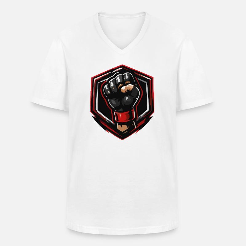 Faust Wappen Emblem - Männer-T-Shirt mit V-Ausschnitt - Weiß
