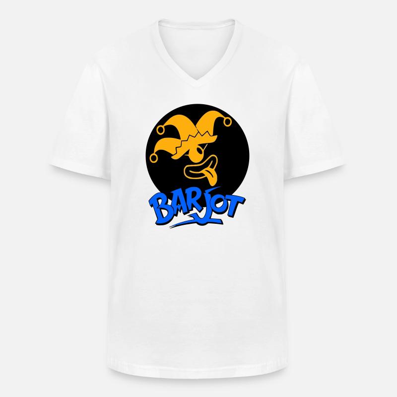 Barjot - Männer-T-Shirt mit V-Ausschnitt - Weiß