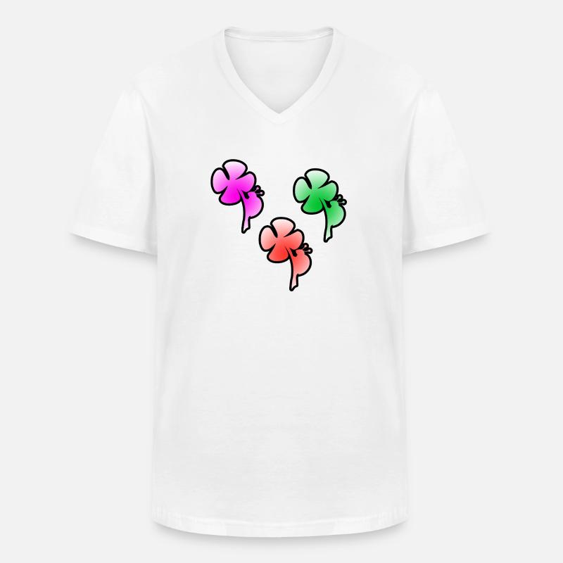 Blumen - Männer-T-Shirt mit V-Ausschnitt - Weiß