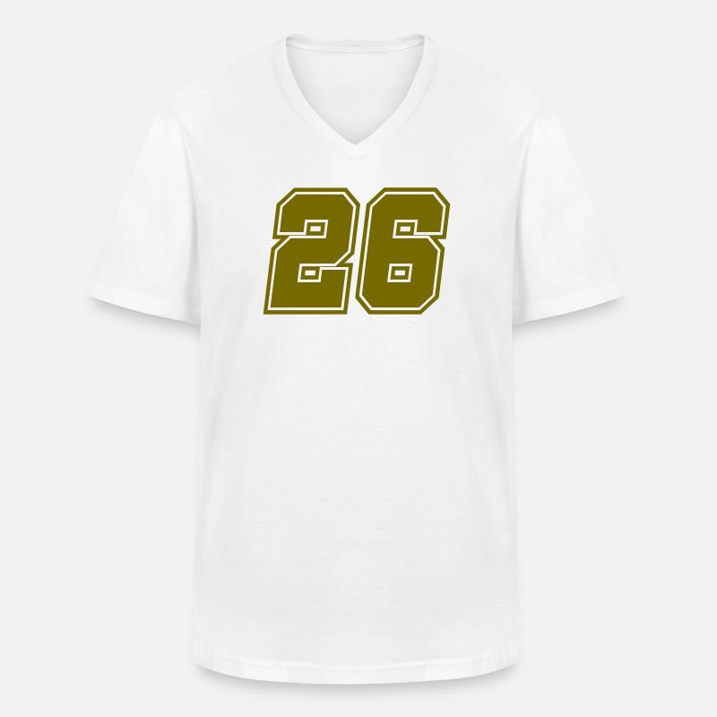 26 - Männer-T-Shirt mit V-Ausschnitt - Weiß