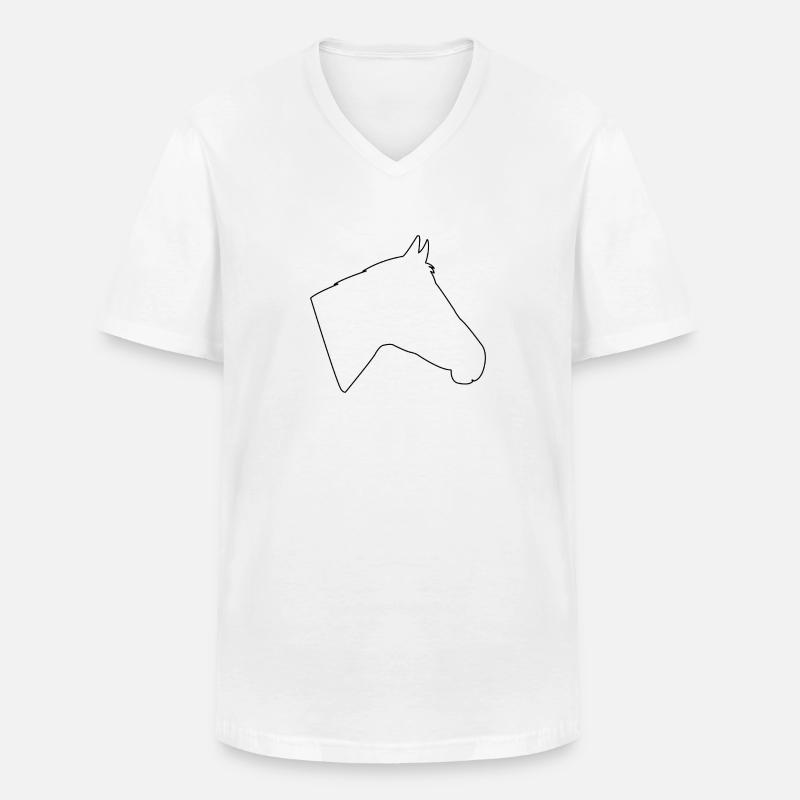 Pferdekopf - Männer-T-Shirt mit V-Ausschnitt - Weiß