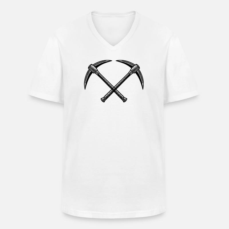 Kreuzspitzhacken - Männer-T-Shirt mit V-Ausschnitt - Weiß