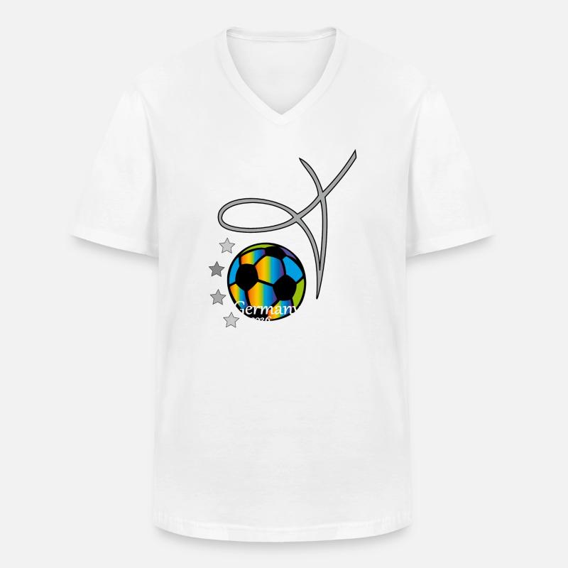 Fußball Event - Männer-T-Shirt mit V-Ausschnitt - Weiß