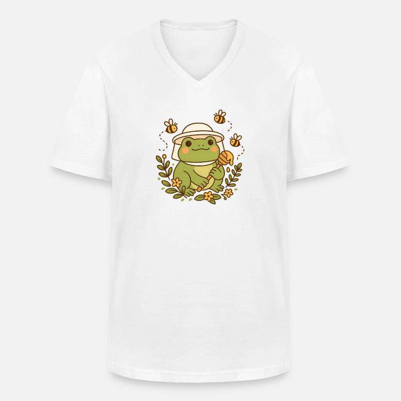 Beekeeper Frog - Männer-T-Shirt mit V-Ausschnitt - Weiß
