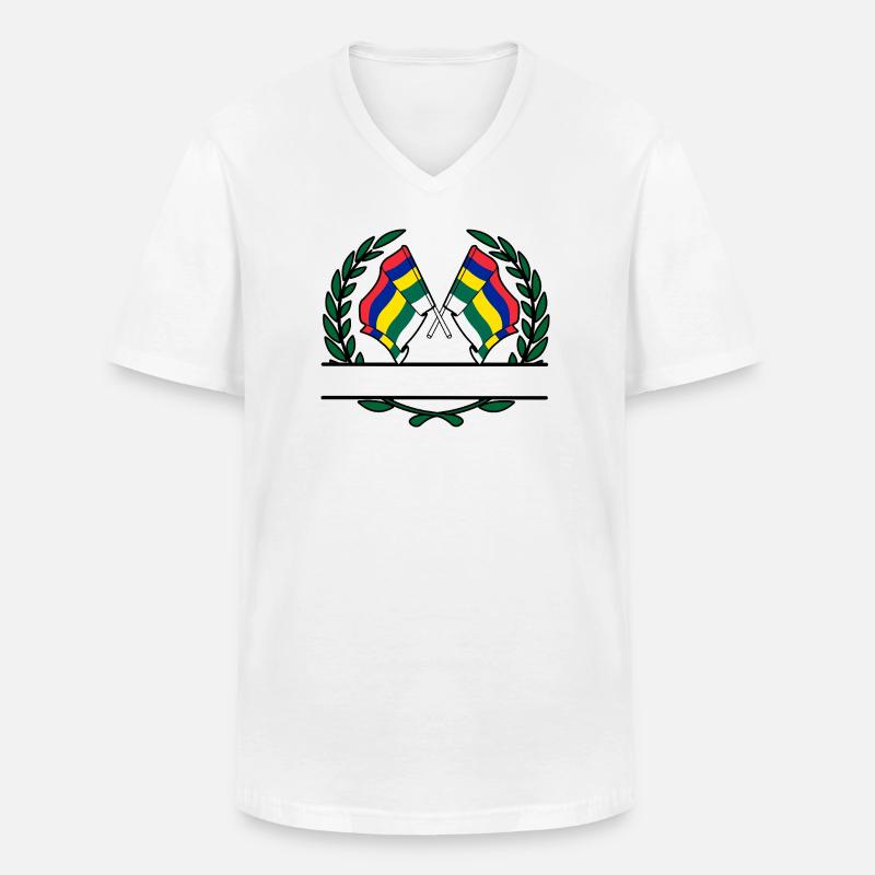 Terschelling Laurel Flags – Island Pride - Men's V-Neck T-Shirt - white