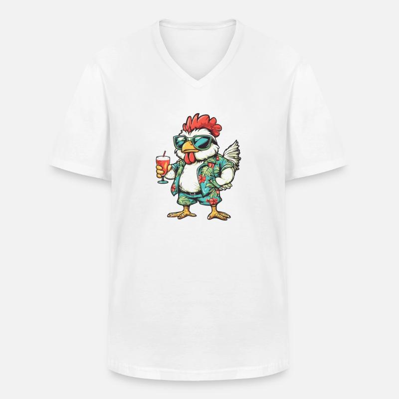 Igel Comic Sommer - Männer-T-Shirt mit V-Ausschnitt - Weiß