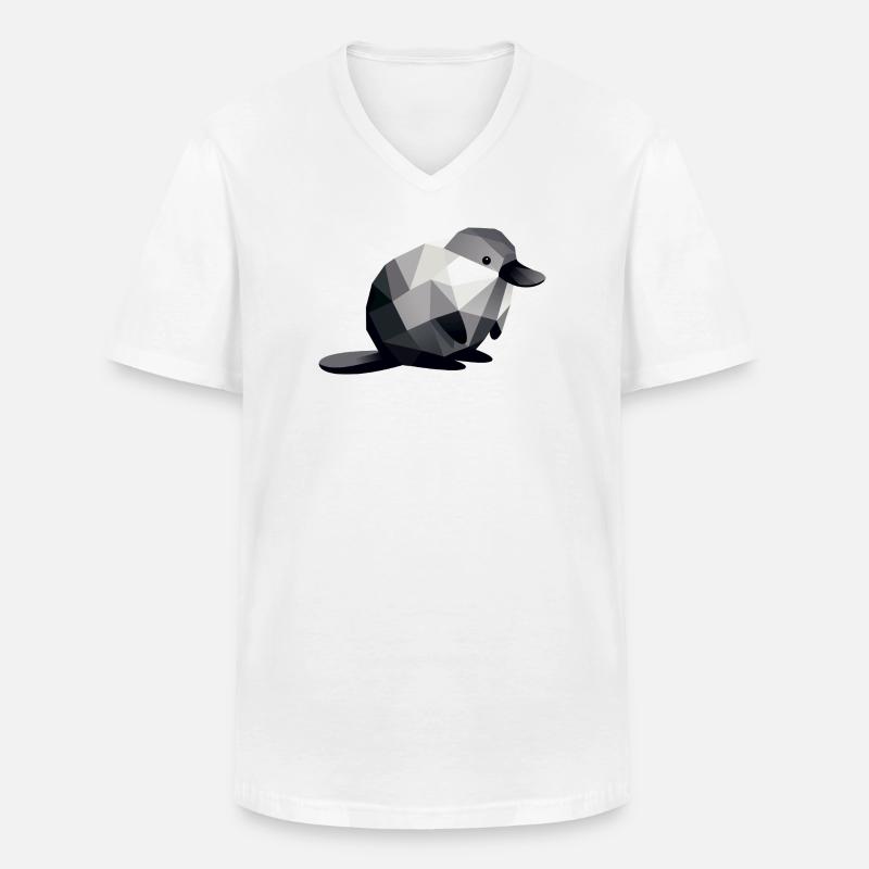 Schnabeltier - Männer-T-Shirt mit V-Ausschnitt - Weiß