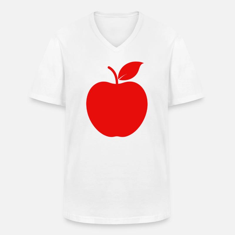 Apfel - Männer-T-Shirt mit V-Ausschnitt - Weiß