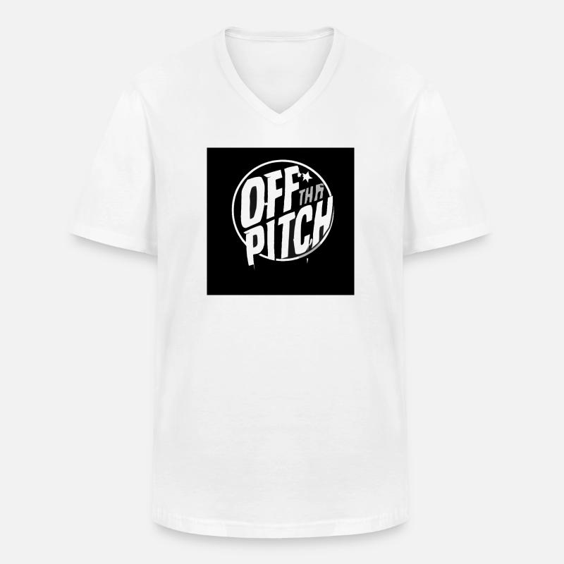 Off the Pitch Circle Logo - Männer-T-Shirt mit V-Ausschnitt - Weiß