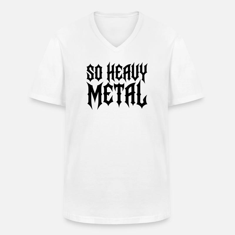 Schwermetall - Männer-T-Shirt mit V-Ausschnitt - Weiß