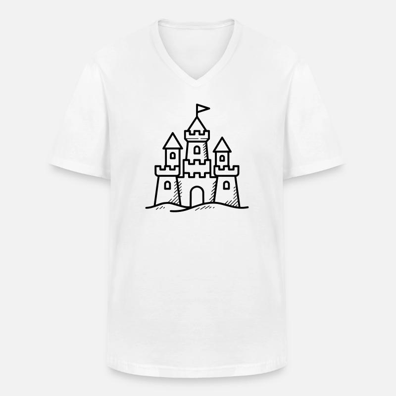 Sandburg - Männer-T-Shirt mit V-Ausschnitt - Weiß