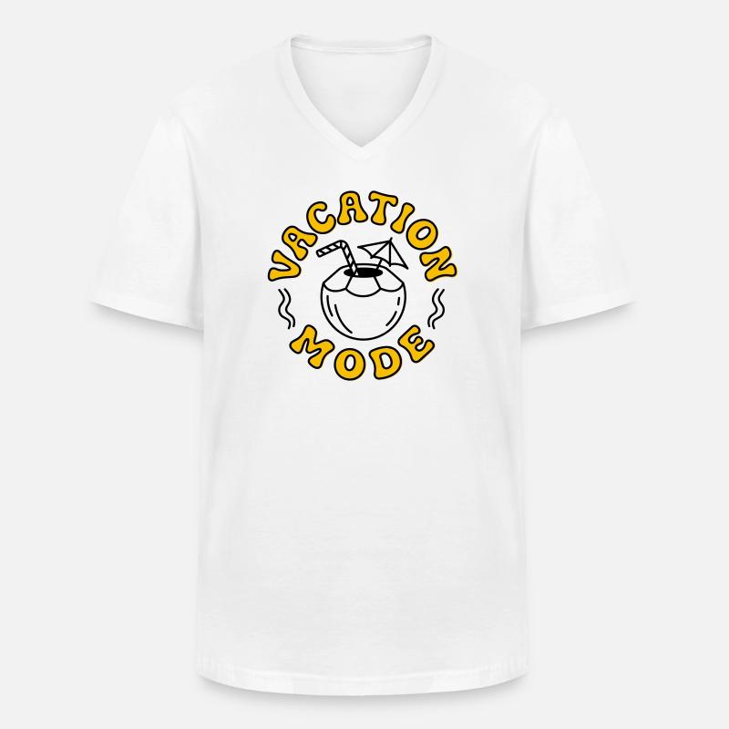 Urlaubsmodus - Männer-T-Shirt mit V-Ausschnitt - Weiß