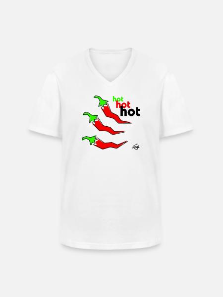 Pepperoni hot - Männer-T-Shirt mit V-Ausschnitt - Weiß