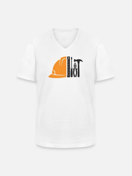 Tool & Construction Helmet – Craftsman Logo - Men's V-Neck T-Shirt - white