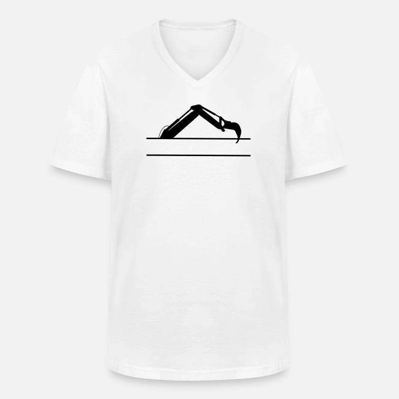 Baggerarm maßgeschneidert – Baukonstruktion - Männer-T-Shirt mit V-Ausschnitt - Weiß