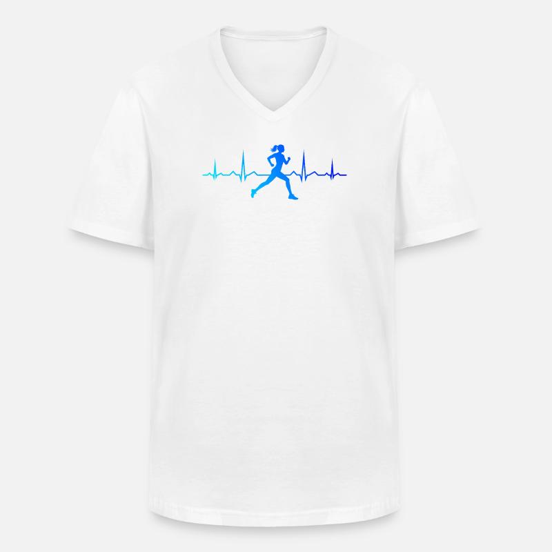 Geschenkidee für eine Running mit Running - Männer-T-Shirt mit V-Ausschnitt - Weiß