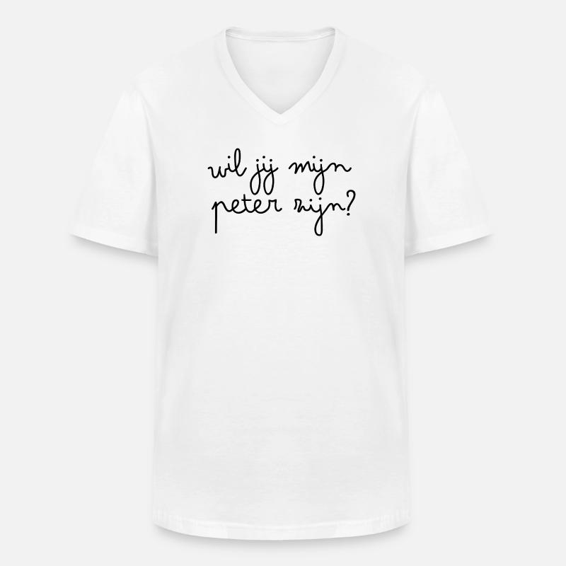 Willst du mein Pate sein? - Männer-T-Shirt mit V-Ausschnitt - Weiß
