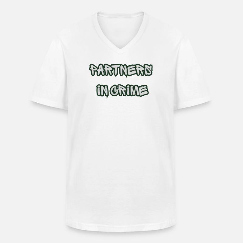 Komplizen-Graffiti - Männer-T-Shirt mit V-Ausschnitt - Weiß