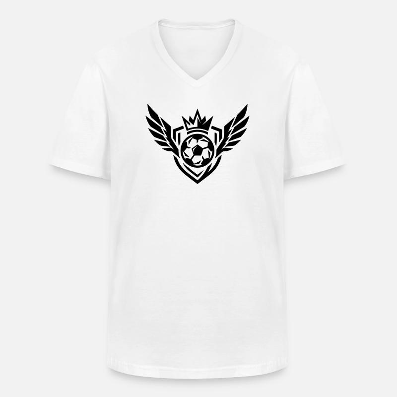 Fussball Wappen - Männer-T-Shirt mit V-Ausschnitt - Weiß