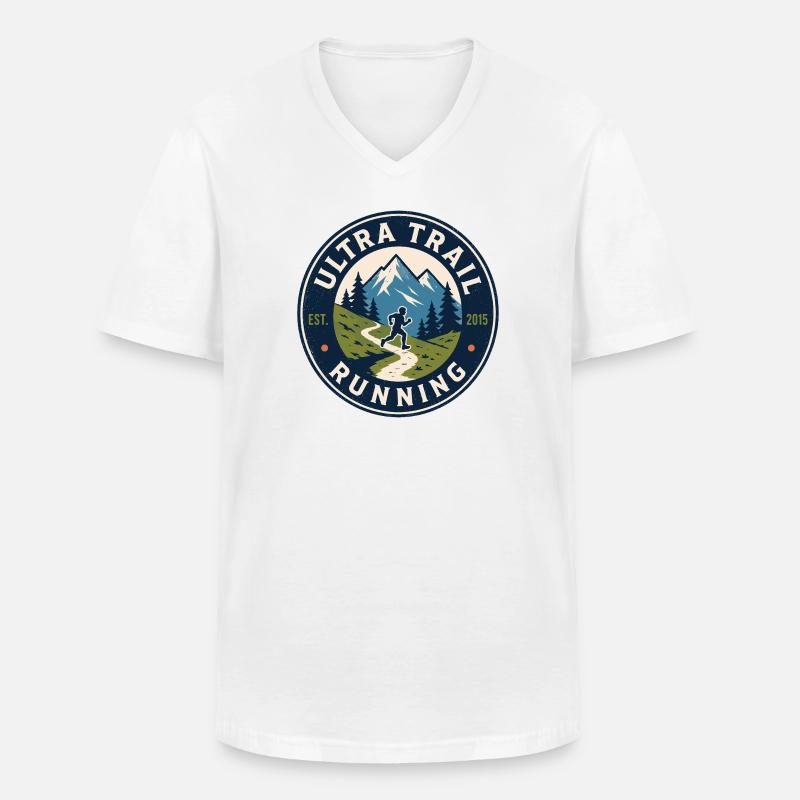 Ultra-Trailrunning - Männer-T-Shirt mit V-Ausschnitt - Weiß