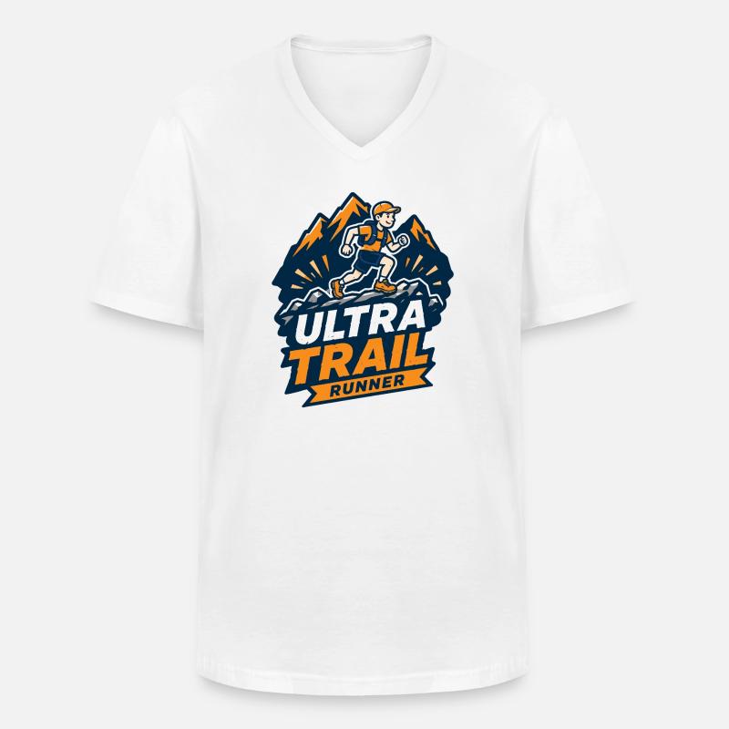 Ultra Trail Runner - Männer-T-Shirt mit V-Ausschnitt - Weiß