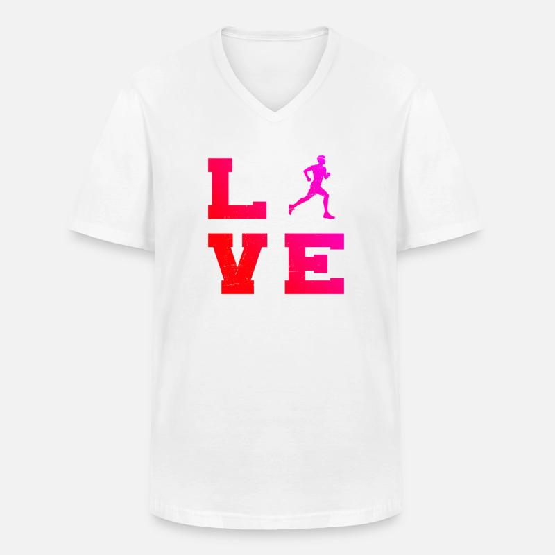 Geschenkidee für einen Running mit Running - Männer-T-Shirt mit V-Ausschnitt - Weiß