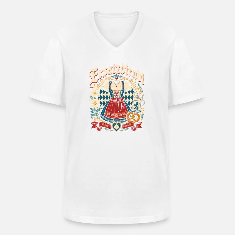 Bayerisches Dirndlzauber - Männer-T-Shirt mit V-Ausschnitt - Weiß