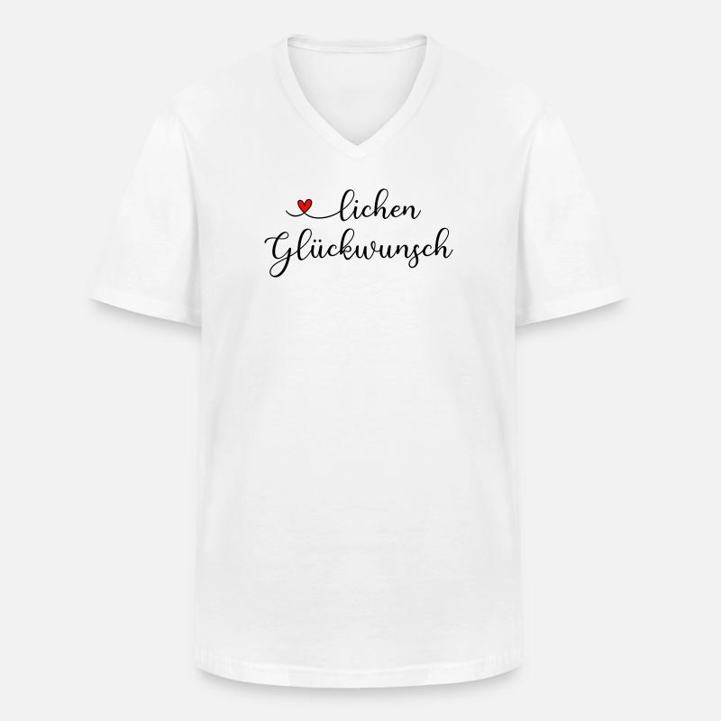 herzlichen Glückwunsch - Männer-T-Shirt mit V-Ausschnitt - Weiß